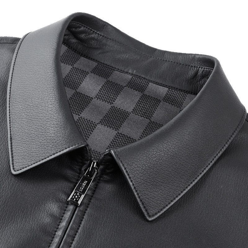 Herren Kunstlederjacke mit modernem Schnitt und feiner Textur Drune