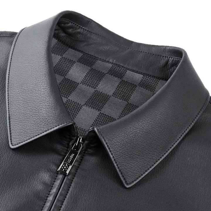 Herren Kunstlederjacke mit modernem Schnitt und feiner Textur Drune
