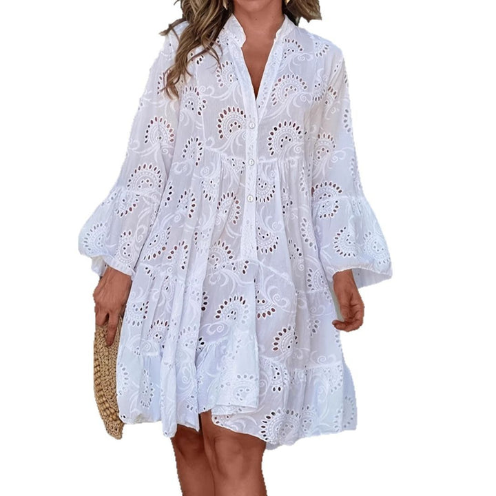 Damen Fließendes Bohemian Sommerkleid Drune