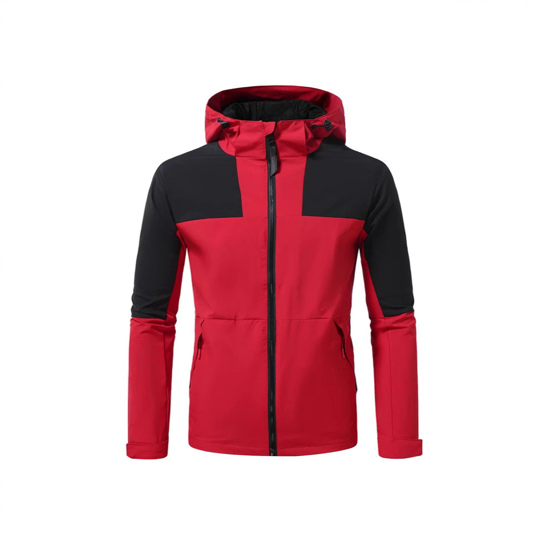 Herren Windbreaker Jacke mit verstellbarem Kapuzenkragen und seitlichen Taschen Drune