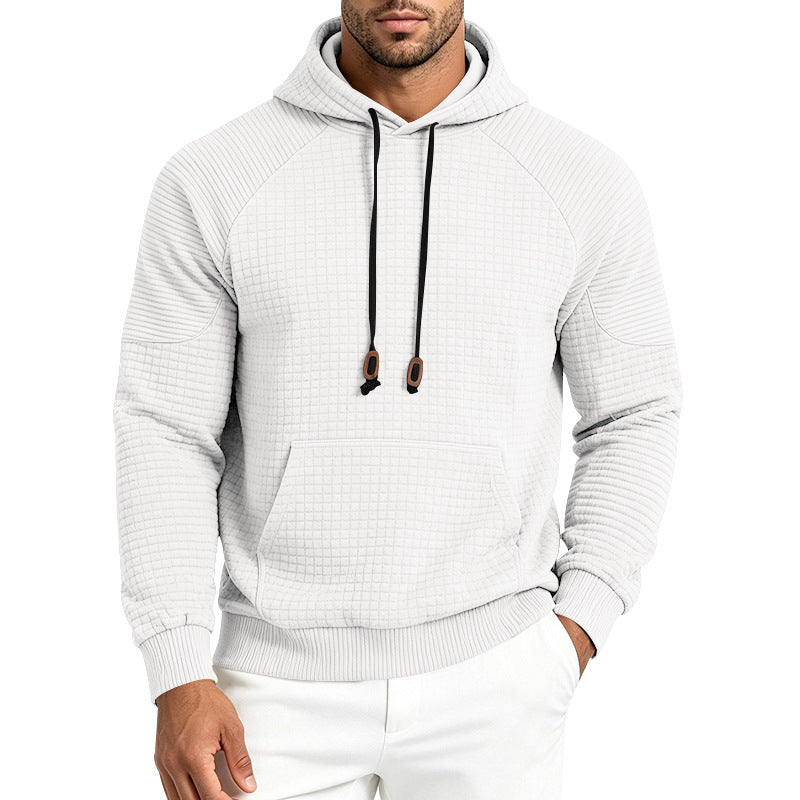 Herren Sportlicher Kapuzenpullover mit Waffelstruktur, Raglanärmeln und Kängurutasche Drune