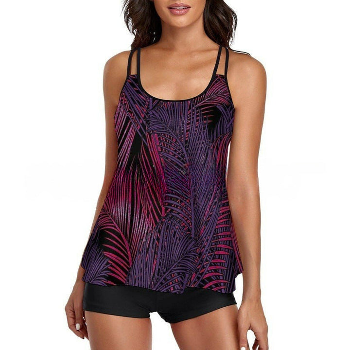 Damen Sportliches Tankini-Set mit bequemem Shorts und verstellbaren Trägern Drune