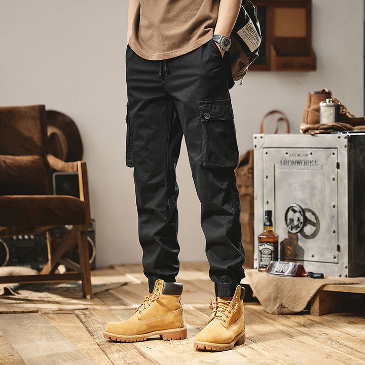Herren Canvas-Cargojogger mit verstärkten Kniepaneelen, elastischem Komfortbund und Organizer-Taschen Drune