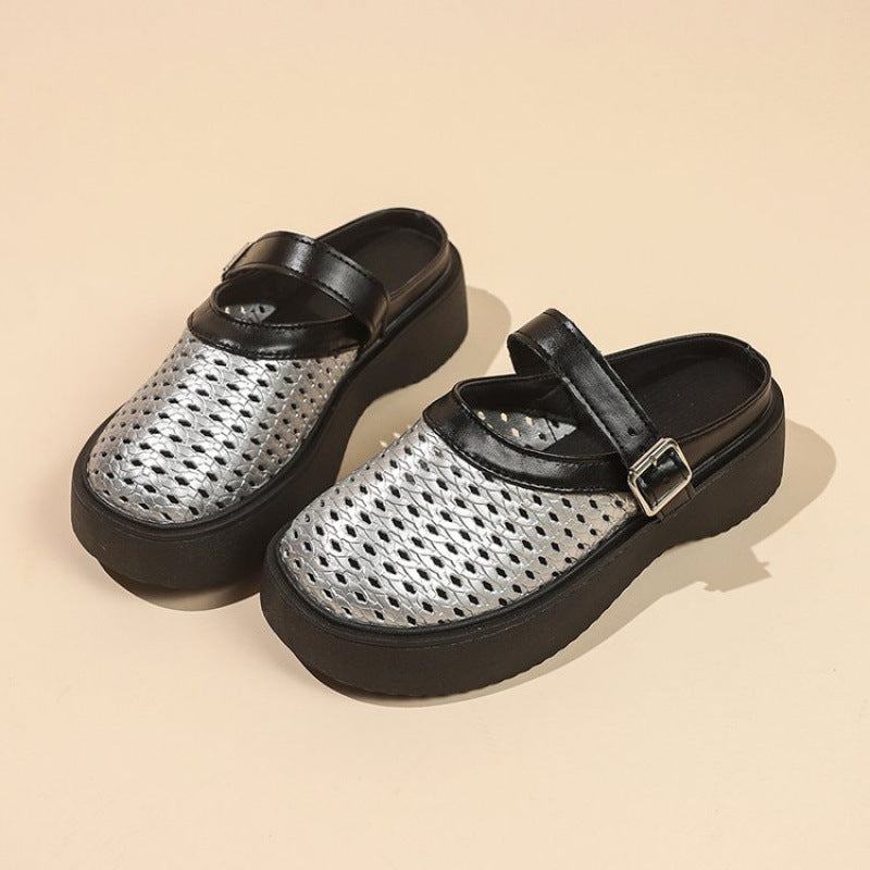 Damen Atmungsaktive Clogs mit verstellbarem Riemen Drune