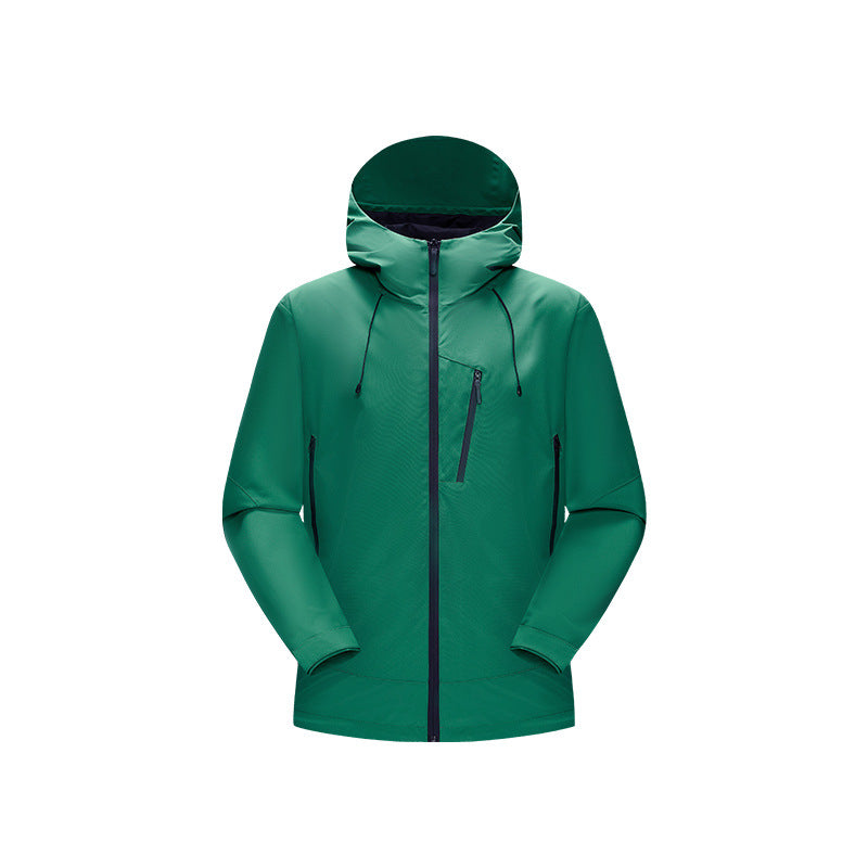 Herren Wasserabweisende Softshell‑Jacke mit verstellbarer Kapuze und schräger Brusttasche Drune