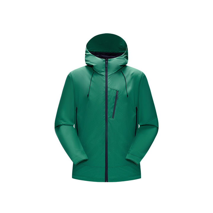 Herren Wasserabweisende Softshell‑Jacke mit verstellbarer Kapuze und schräger Brusttasche Drune