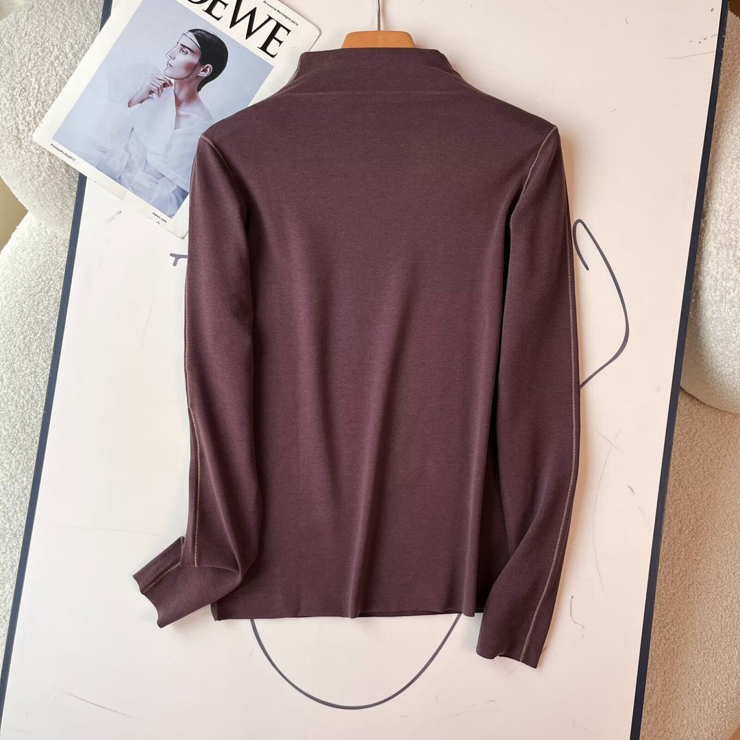 Damen sportliches Langarmpoloshirt mit eleganter Kragenlösung Drune