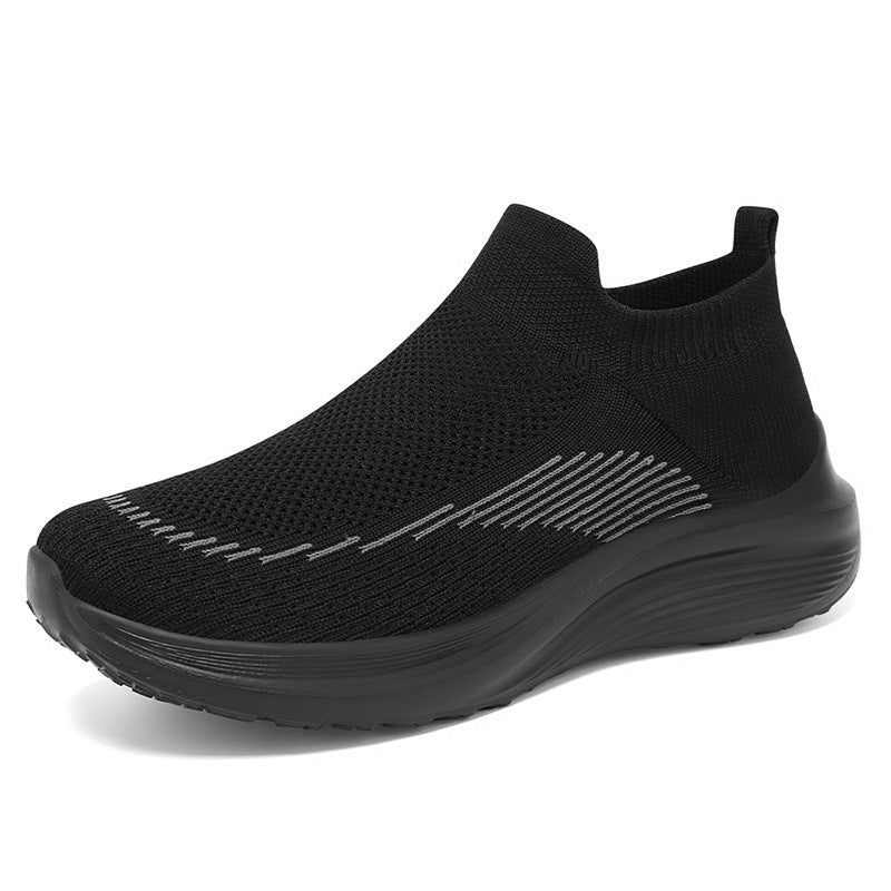 Damen Bequeme und atmungsaktive Slip-On Sneakers mit nahtloser Strick-Oberfläche Drune