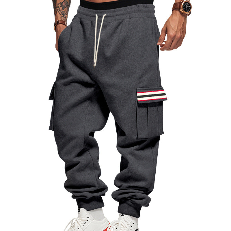 Herren Cargo-Jogginghose mit Mehrfachtaschen und Kordelzug Drune