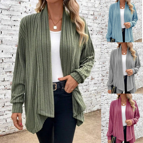 Damen lässige Strickjacke mit offenem Schnitt Drune