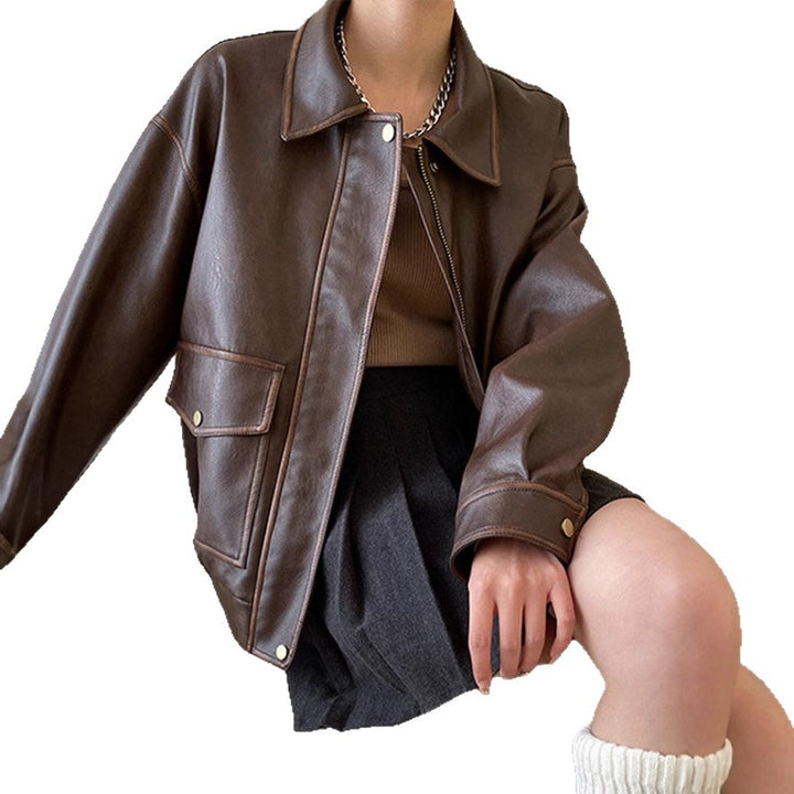 Damen lässige Lederjacke Drune