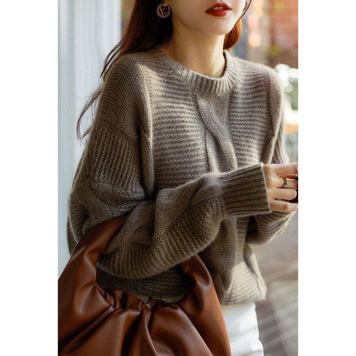 Damen Kuscheliger Strickpullover mit strukturiertem Muster Drune