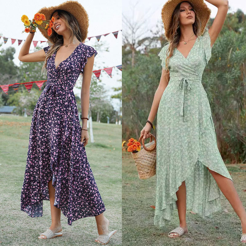 Drune | Slim Fit Unregelmäßiger Saum Maxi Kleid