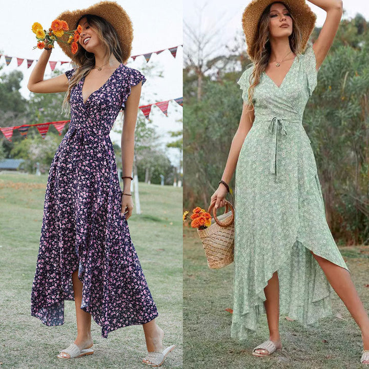 Drune | Slim Fit Unregelmäßiger Saum Maxi Kleid
