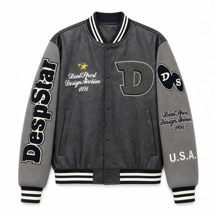 Herren Modische Bomberjacke mit gesticktem Design Drune