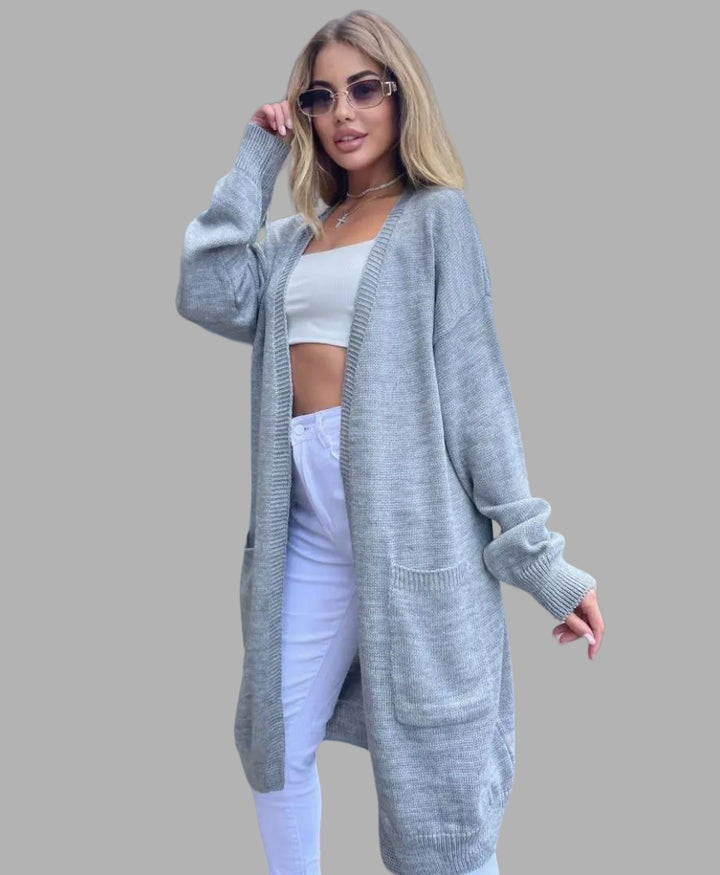 Damen Grobstrick-Cardigan mit großzügigen Taschen und offenem Schnitt Drune