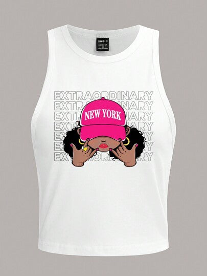 Damen ärmelloses Tanktop mit fröhlichem Kirschmotiv Drune
