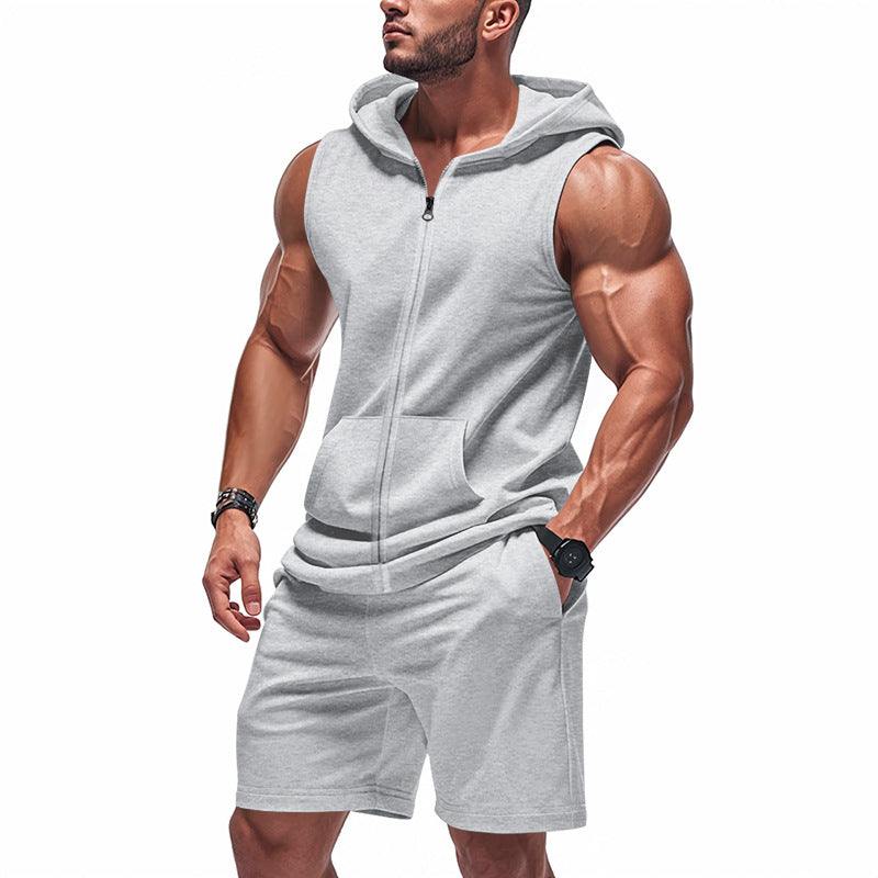 Herren Sportlicher Hoodie und Shorts Set Drune