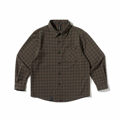 Herren Karierte Hemdjacke aus schwerem Twill mit Brustpattentasche und gerundetem Saum Drune