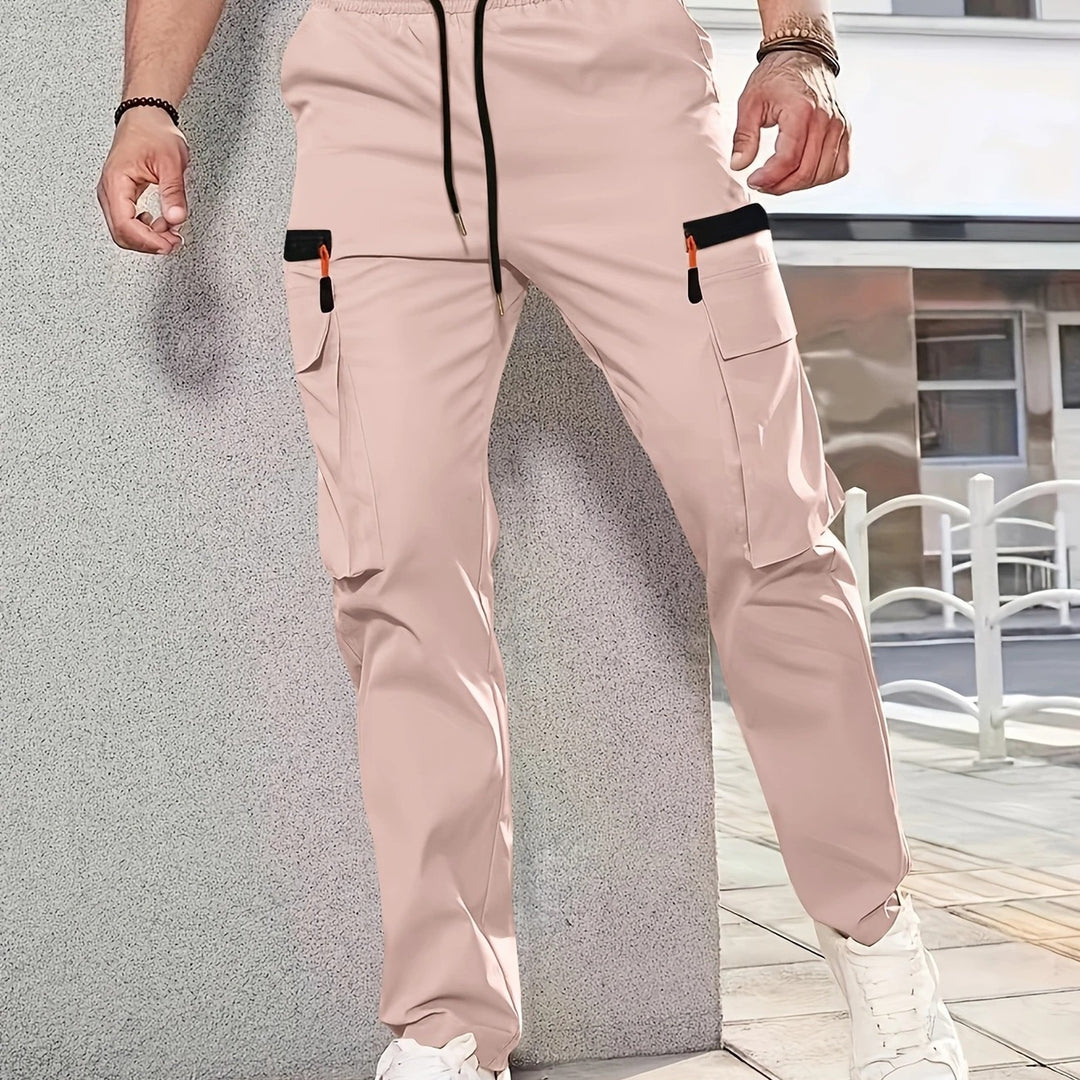 Herren Tapered Cargojogginghose mit elastischem Bund, Tunnelzug & Multifachtaschen Drune
