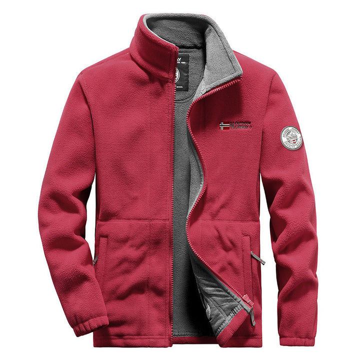 Herren nan hochwertige Microfleece-Outdoorjacke mit Stehkragen, durchgehendem Reißverschluss und isolierendem Fleece-Innenfutter Drune