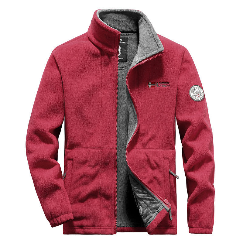 Herren Weiche Fleecejacke mit Stehkragen Drune