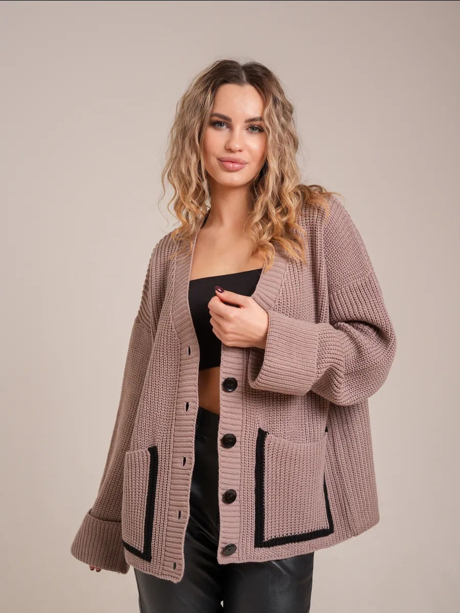 Damen Strickjacke mit großen Taschen Drune