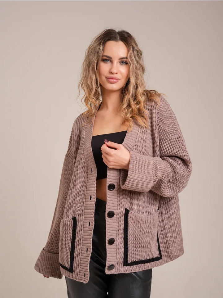 Damen Strickjacke mit großen Taschen Drune