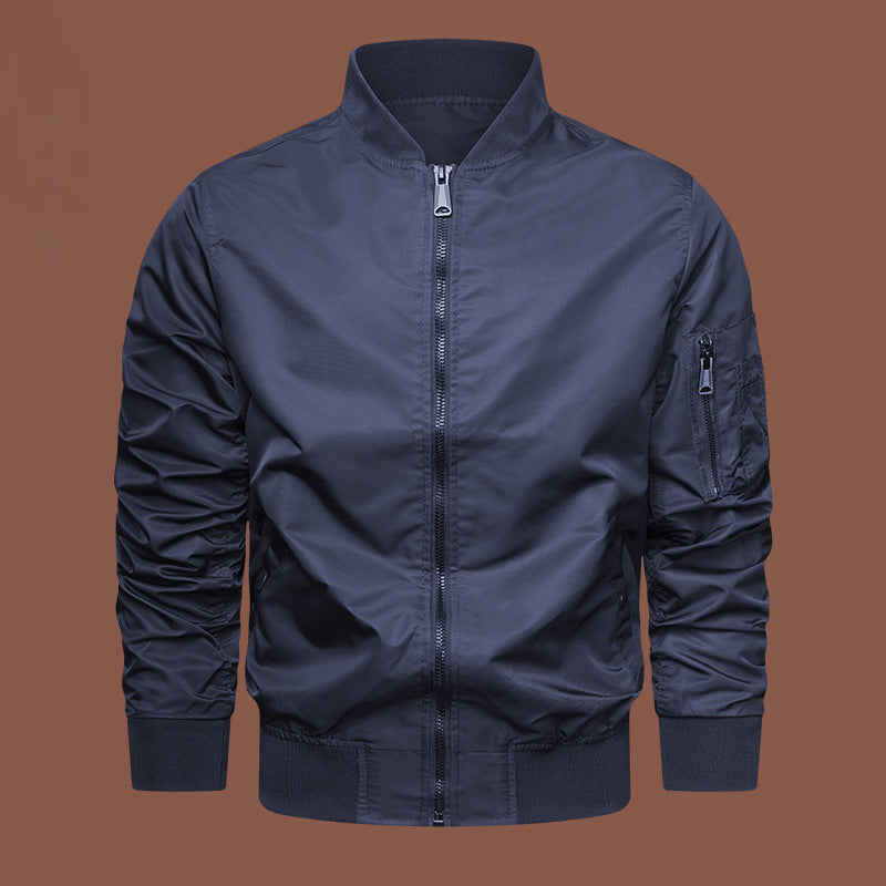 Herren nan urbaner Nylon-Bomber mit schlanker Silhouette, Ärmeltasche und windabweisender Außenhülle Drune