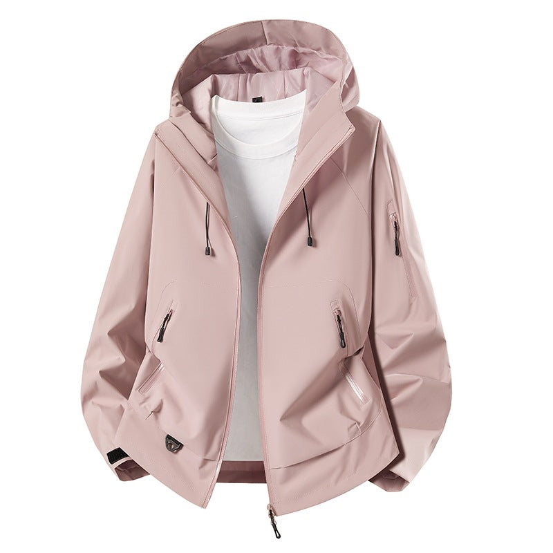 Herren Minimalistischer Softshell-Anorak mit verstellbarer Kapuze & verschweißten Zip-Taschen Drune
