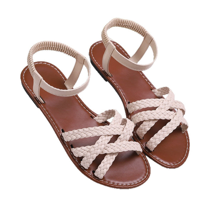 Damen Riemensandalen mit geflochtenem Design und verstellbarem Riemen Drune