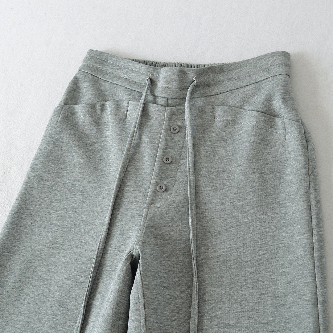 Damen weite Culotte aus hochwertigem Material mit dekorativen Knopfdetails Drune