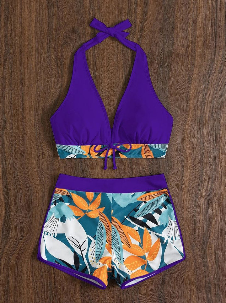 Damen Sportliches Bikiniset mit floralem Design Drune