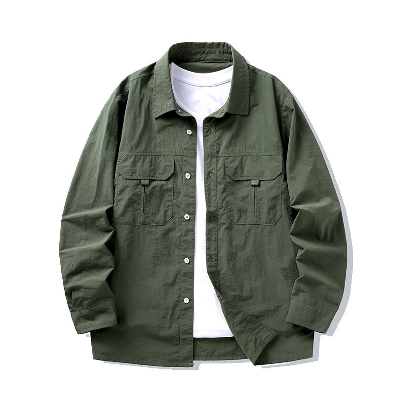 Herren Trendige und lässige Utility-Hemdjacke Drune