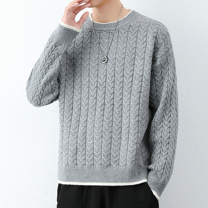 Herren Grobstrickpullover mit Zopfmuster Drune