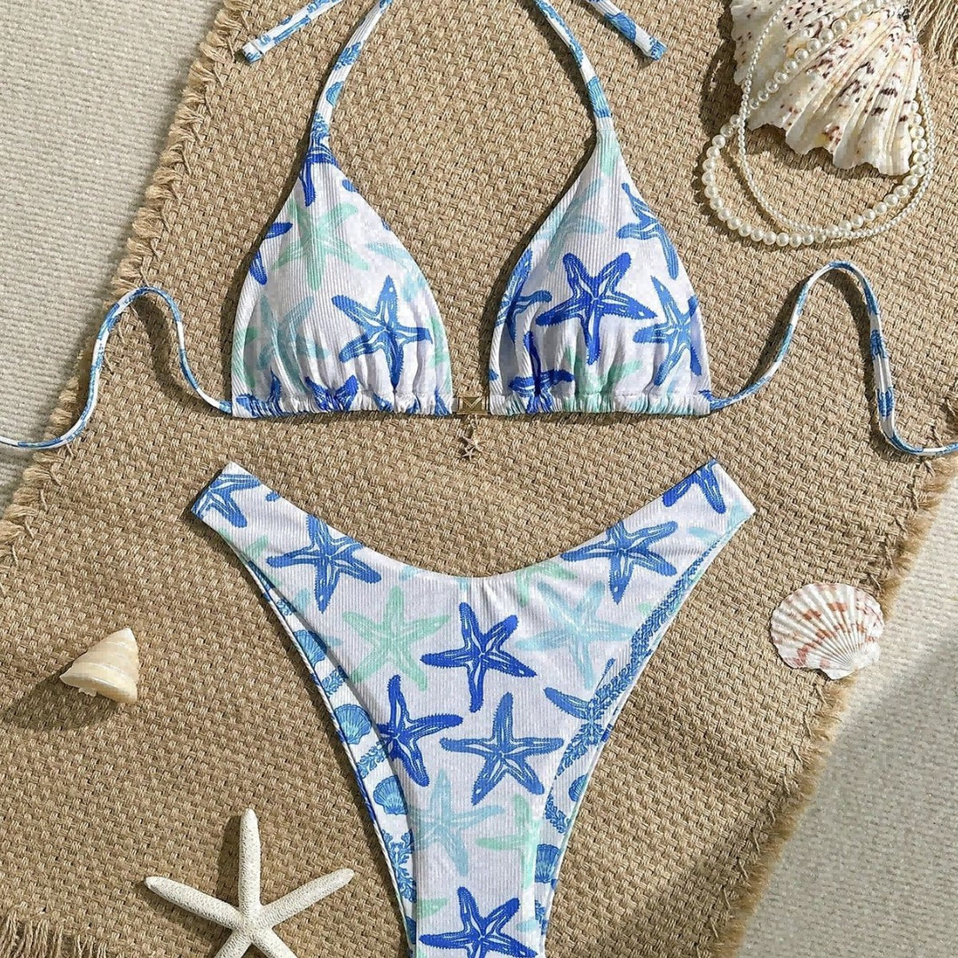 Damen Triangel-Bikini mit maritimen Sternenmotiv Drune