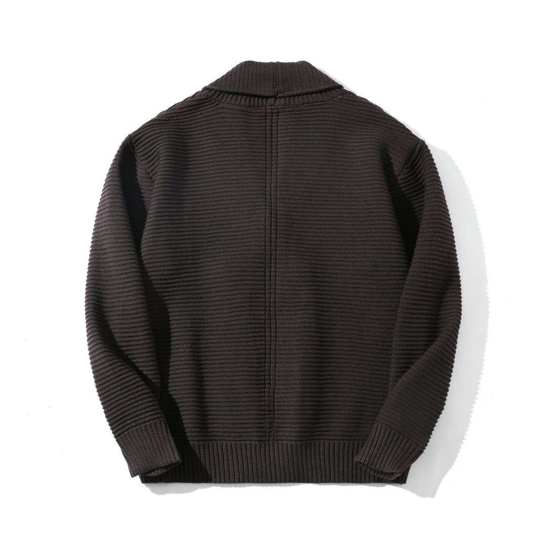 Damen Doppelreihige Strickcardigan mit Schalkragen und Strukturstrick Drune