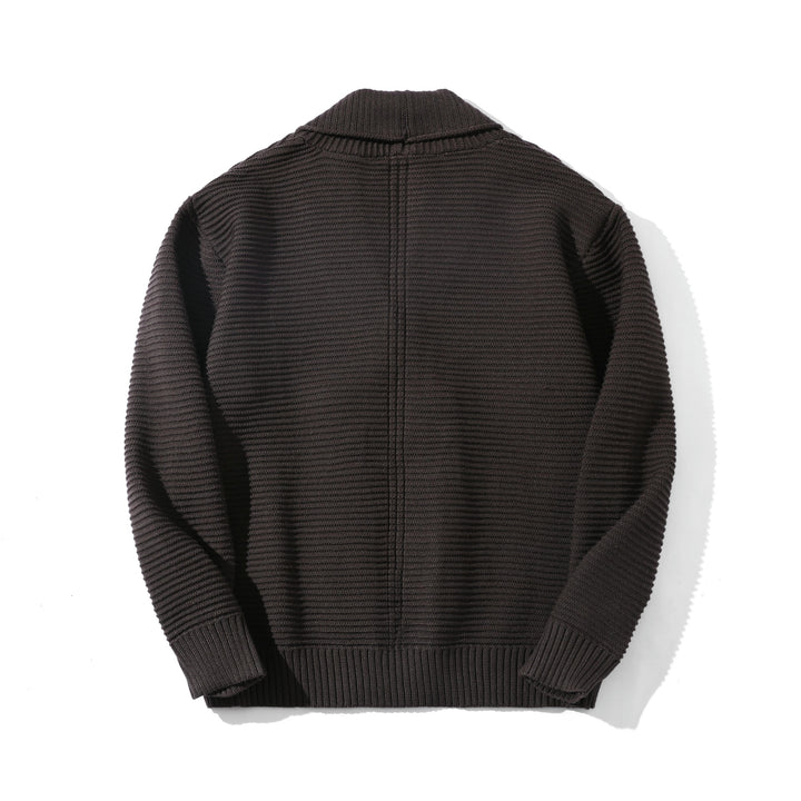 Damen Doppelreihige Strickcardigan mit Schalkragen und Strukturstrick Drune