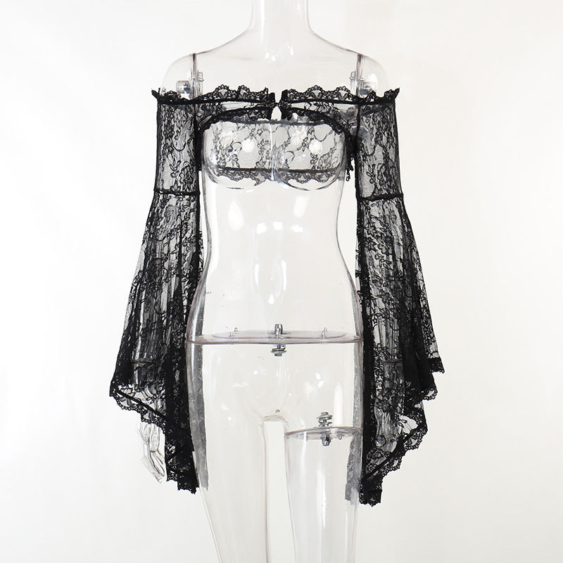 Damen figurbetonte Bluse mit Rüschendetails und Schnürung Drune