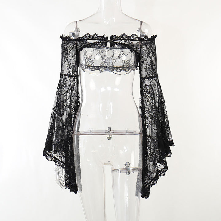 Damen figurbetonte Bluse mit Rüschendetails und Schnürung Drune