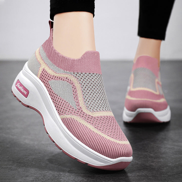 Damen nan ultraleichter Strick-Slip-On mit ergonomischer Keilsohle und herausnehmbarem Komforteinlagenfach Drune