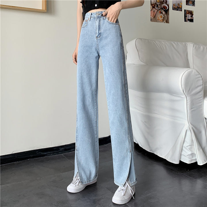 Damen Weit geschnittene Jeans mit seitlichen Schlitzen Drune
