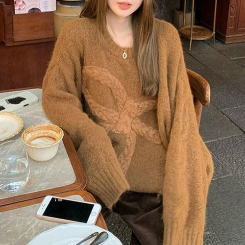 Damen Grobstrickpullover mit dekorativem Zopfdesign Drune
