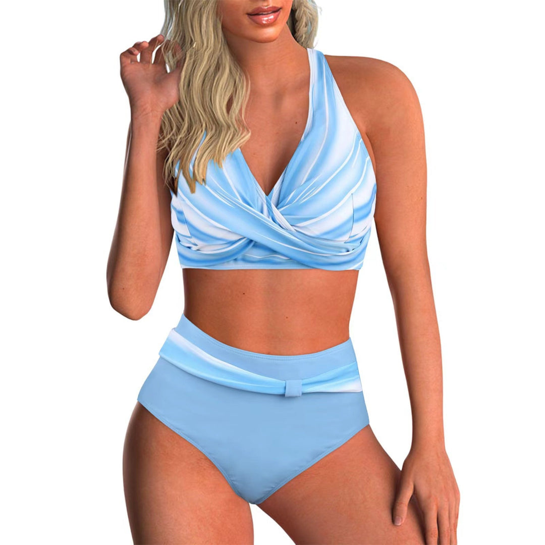 Damen Hochgeschnittener Bikini mit stilvollem Wickeldesign Drune