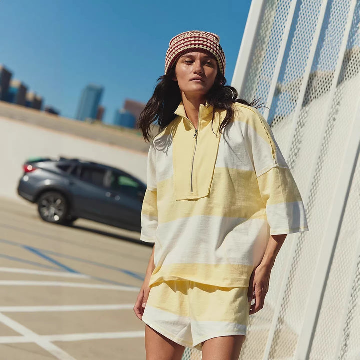 Damen sportliches Kurzarm-Hoodie und Shorts-Set mit hochwertigem Reißverschluss und lässigem Schnitt