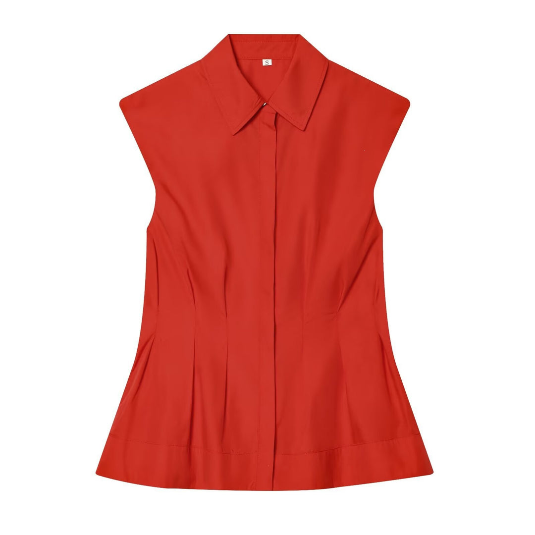 Damen ärmellose Bluse mit modernem Schnitt Drune
