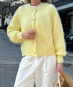 Damen kuscheliger Cardigan aus weichem Mohair Drune