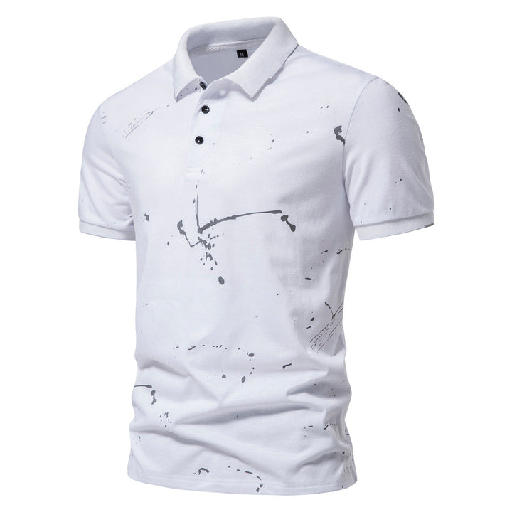 Herren Poloshirt mit kreativen Spritzdruck und hochwertiger Baumwolle Drune