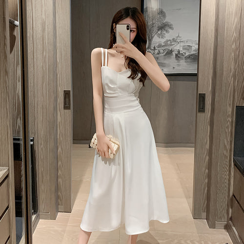 Damen Maxikleid mit schmalen Trägern und klassischem Schnitt Drune