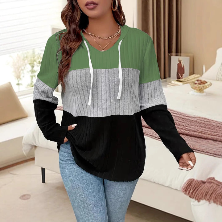 Damen Kapuzenpullover mit strukturiertem Farbschema und lässiger Passform Drune